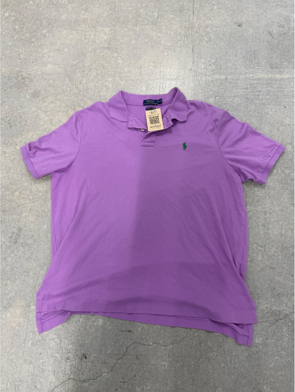 Polo Ralph Lauren Short Sleeve Polo Shirt Mens Lavender Purple Green Pony Logo